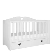 Kocot Kids Spjälsäng - Julia Vit - Med Låda 124x66 Cm