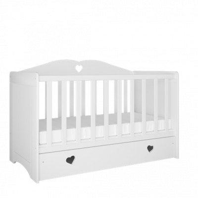 Kocot Kids Spjälsäng - Julia Vit - Med Låda 124x66 Cm