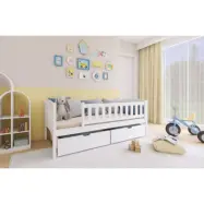 Lano Meble GUCIO - Enkelsäng Med Lådor - 90x190 Cm - Vit