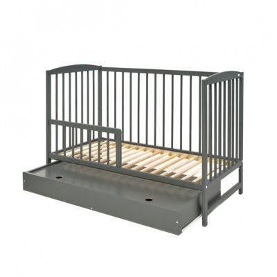 Little Louie Stella Spjälsäng med sängbräda och låda (Grå)