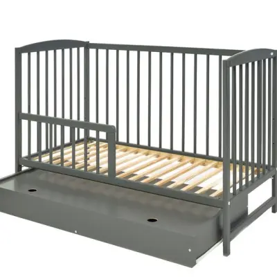 Little Louie Stella Spjälsäng med sängbräda och låda (Grå)