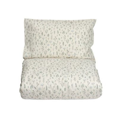 Mini Dreams påslakanset spjälsäng, blomsteräng sand