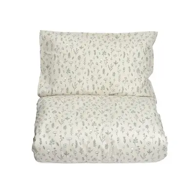 Mini Dreams påslakanset spjälsäng, blomsteräng sand