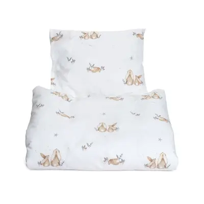 Mini Dreams påslakanset spjälsäng, bunny vit
