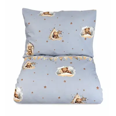 Mini Dreams påslakanset spjälsäng, cute bears blå