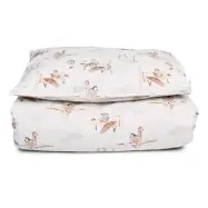 Mini Dreams påslakanset spjälsäng, flying friends off-white