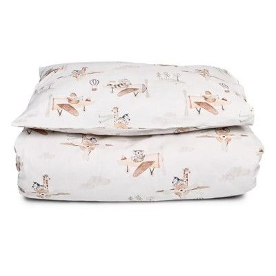 Mini Dreams påslakanset spjälsäng, flying friends off-white