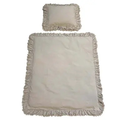 Mini Dreams påslakanset spjälsäng, vintage volang khaki