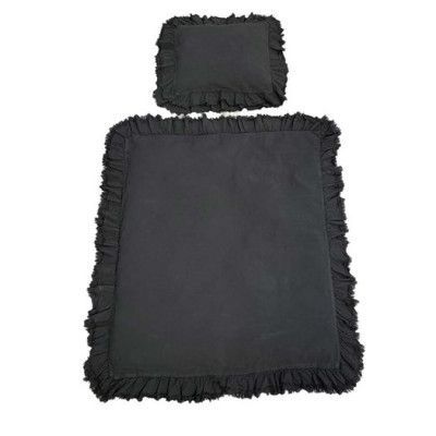 Mini Dreams påslakanset spjälsäng, vintage volang steel grey