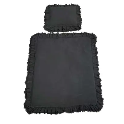 Mini Dreams påslakanset spjälsäng, vintage volang steel grey