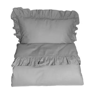 Mini Dreams påslakanset spjälsäng, volang grå