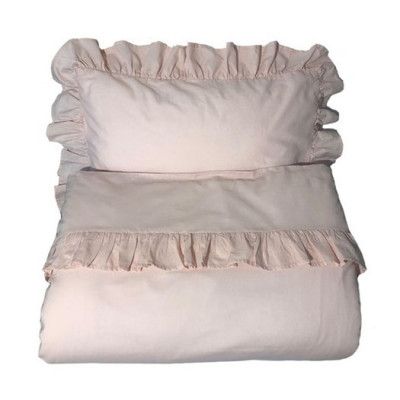 Mini Dreams påslakanset spjälsäng, volang rosa