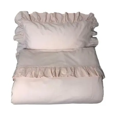 Mini Dreams påslakanset spjälsäng, volang rosa