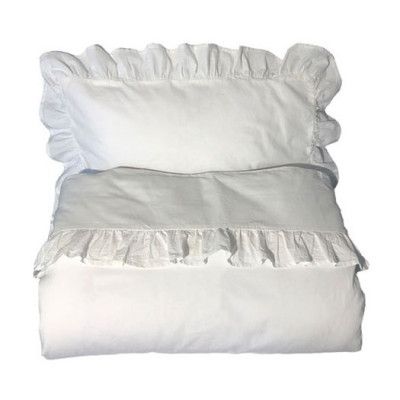 Mini Dreams påslakanset spjälsäng, volang vit