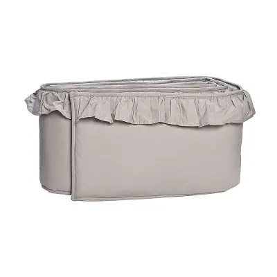 Mini Dreams spjälskydd med volang till spjälsäng, grå