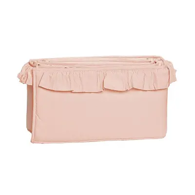 Mini Dreams spjälskydd med volang till spjälsäng, rosa
