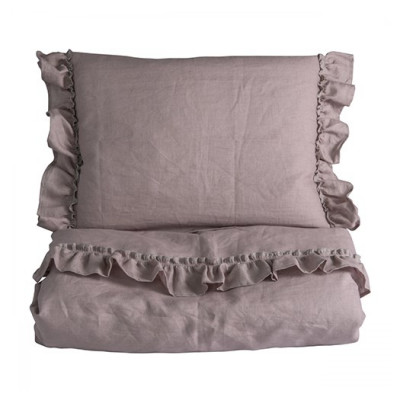 NG Baby påslakanset spjälsäng, MOOD dusty pink, MOOD volang dusty pink