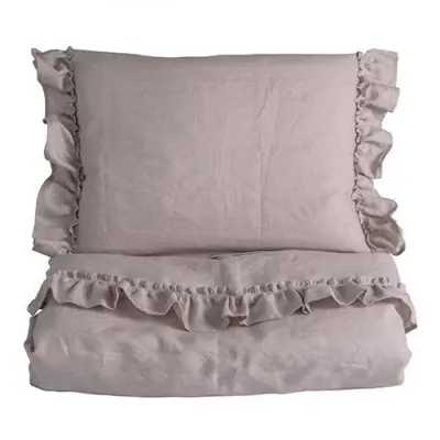 NG Baby påslakanset spjälsäng, MOOD dusty pink, MOOD volang dusty pink