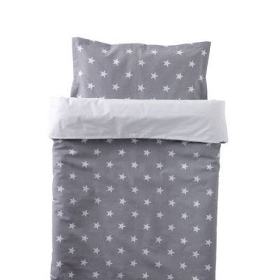 NG Baby Påslakan Spjälsäng Star Grå