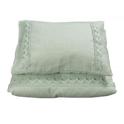 NG Baby påslakanset MOOD spets, sage green spjälsäng