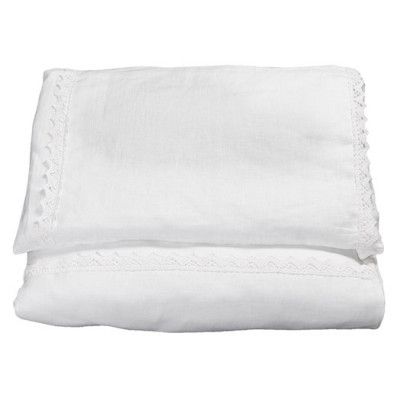 NG Baby påslakanset MOOD spets, vit spjälsäng