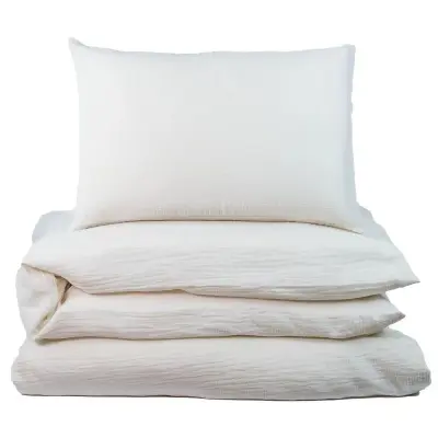 NG Baby påslakanset muslin ivory, spjälsäng