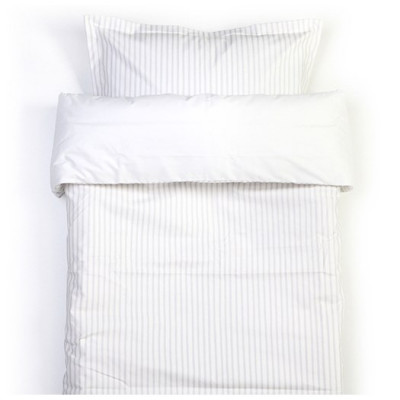 NG Baby påslakanset spjälsäng, rand grå sensitive, Rand grå sensitive