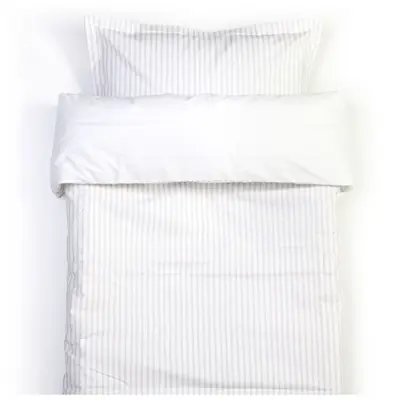 NG Baby påslakanset spjälsäng, rand grå sensitive, Rand grå sensitive