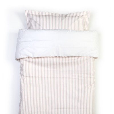 NG Baby påslakanset spjälsäng, rand latte sensitive, Rand latte sensitive