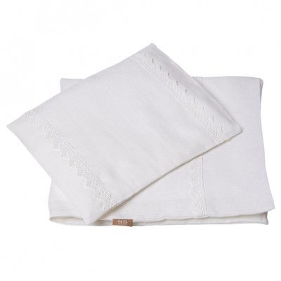 NG Baby - Påslakanset Spjälsäng Vit Spets