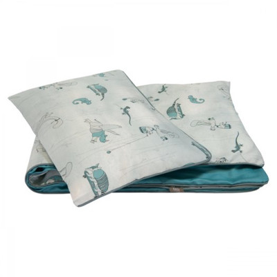 NG Baby påslakanset woods petrol EKO, spjälsäng