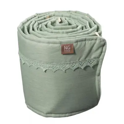 NG Baby spjälskydd spjälsäng, MOOD med spets sage green