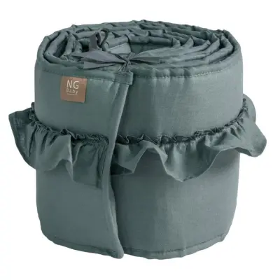 NG Baby spjälskydd spjälsäng, MOOD volang petrol green