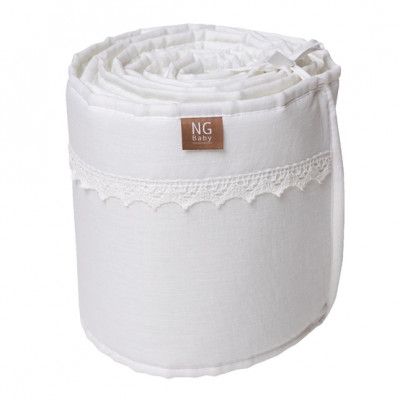 NG Baby - Spjälskydd Spjälsäng Vit Spets