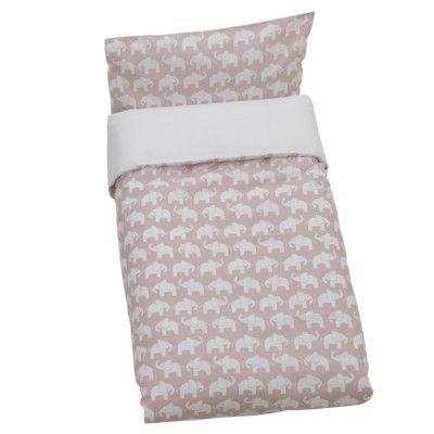 Rätt Start Påslakanset Elefant för Spjälsäng (Rosa)