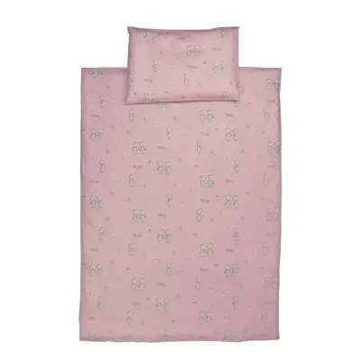 Rätt Start påslakanset spjälsäng, Blomsterfesten rosa