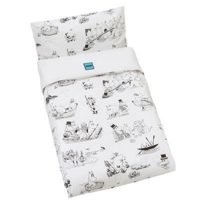 Rätt Start påslakanset spjälsäng EKO, Mumin svart/vit