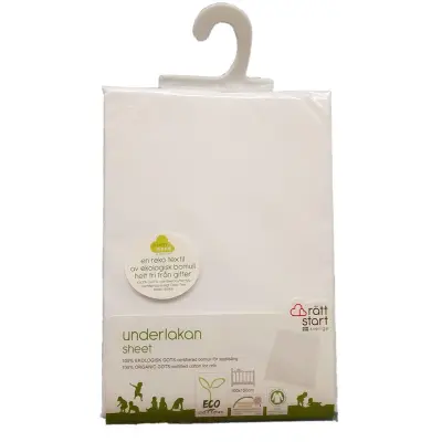 Rätt Start underlakan vitt EKO, spjälsäng