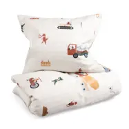 Sebra bäddset spjälsäng, busy builders