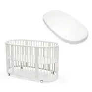 Stokke Sleepi V3 spjälsäng + Sleepi madrass + Sleepi drapålakan
