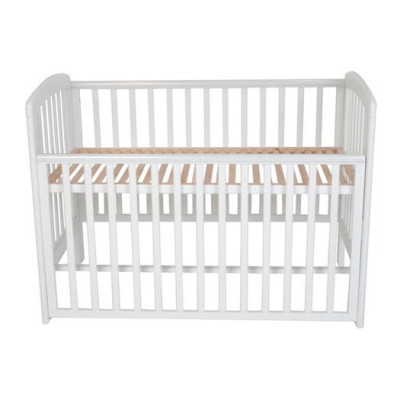 Troll Lux HM spjälsäng med dropside, vit