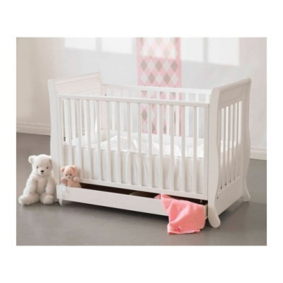 Troll Romantica spjälsäng med dropside&förvaringslåda, vit