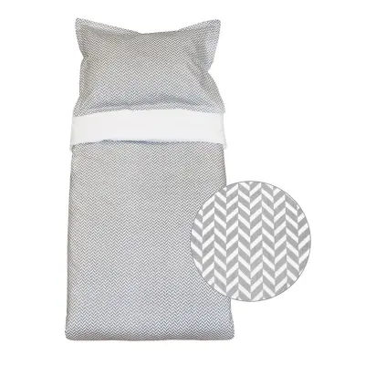 Vinter&Bloom bäddset spjälsäng, Herringbone charcoal grey