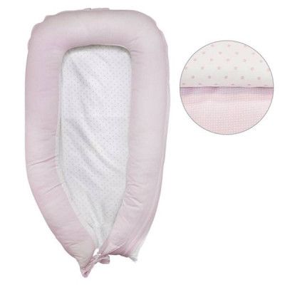 Vinter&Bloom, Gingham Baby Sleep Nest Rosa