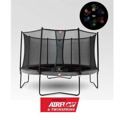 BERG Champion Regular Studsmatta 430 Grå Levels + Säkerhetsnät Comfort