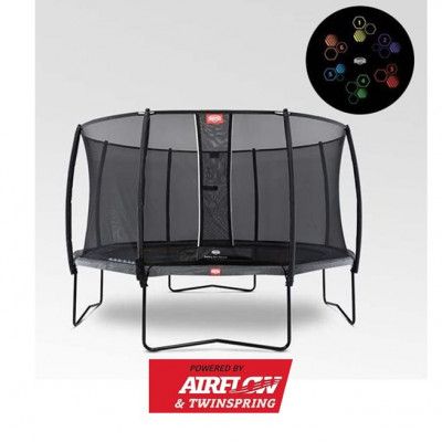 BERG Champion Regular Studsmatta 430 Grå Levels + Säkerhetsnät Deluxe