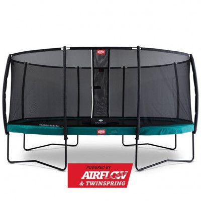 BERG Grand Champion Regular Studsmatta 350 Grön + Säkerhetsnät Deluxe