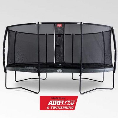 BERG Grand Elite Regular Studsmatta 520 Grå + Säkerhetsnät Deluxe