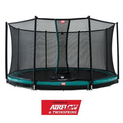 BERG Champion Nedgrävbar Studsmatta Grön 270 + Säkerhetsnät Comfort