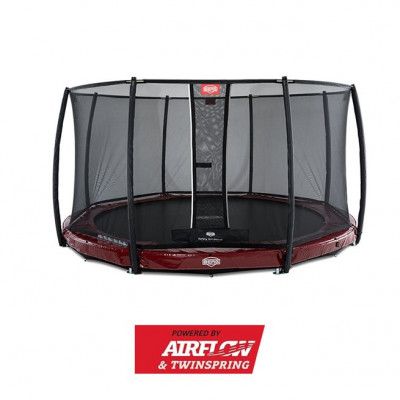 BERG Elite Nedgrävbar Studsmatta 380 + Säkerhetsnät Deluxe